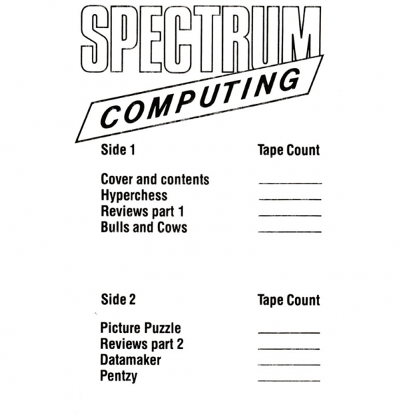 Spectrum Computing Tape 22